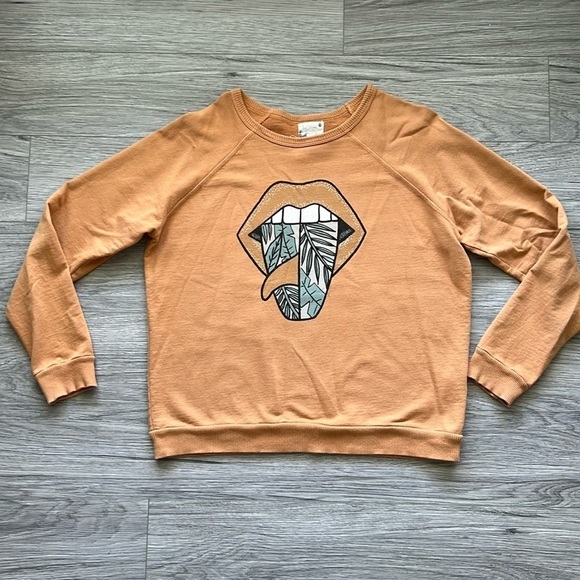 Her Waves ROLLING SINGLE JUNGLE CREWNECK SWEATSHIRT Size L - Picture 1 of 7
